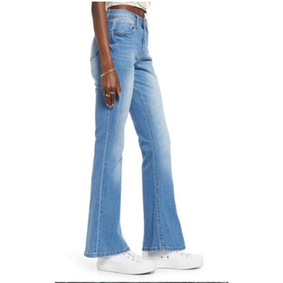 BP Womens Faded Blue Mid Rise Retro Inspired Denim Flare Leg Jeans Sz 28 New - Picture 9 of 10